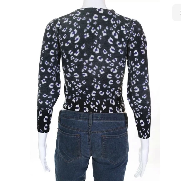 Rebecca Taylor leopard XS wool crew neck sweater - Picture 2 of 4